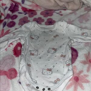 Hello Kitty White and Pink Long Sleeve Bodysuit